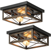 Kondras oil rubbed bronze hallway light fixture 2-light adds farmhouse charm.