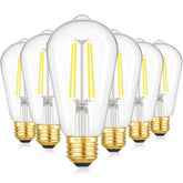 Kondras ST58 7W dimmable LED bulb with clear glass for vintage style lighting and energy efficiency