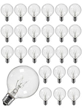 Konictom G40 clear globe bulb pack showing 25 warm bulbs for string lights