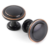 KOOFIZO round cabinet knob in oil-rubbed bronze for durable kitchen use.