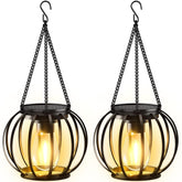 KOOPER vintage metal pumpkin lantern lights a garden path softly