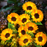 KOOPER solar sunflower lights 3-pack illuminate gardens with warm, decorative glow.