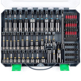 KOOPOOL Magnetic Impact Nut Driver Set with metric and SAE bits for versatile fastening.