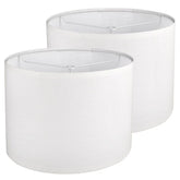 Koorle drum lamp shades set 2 in white linen for table or floor lamps