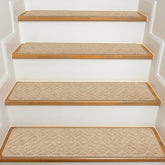 KOOTETA stair treads on wooden steps, 8x30 inches, 15-pack for safer climbs.