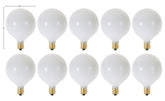 KOR G16.5 white globe bulb ideal for chandeliers, dimmable for ambiance.