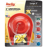 Korky 3070BP large flapper front view with universal fit potential.
