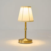 KPSHINE battery-powered lamp with brass finish, front view, ideal for tidy decor and wireless placement.