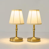 KPSHINE cordless mini lamp in gold, front view, ideal for elegant dining ambience.