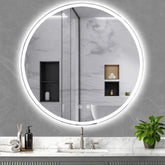 KQTULH 24in LED mirror shows front and back lighting for precise makeup