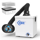 KQZ W1 front view shows compact purifier with strong suction for clean workbenches.