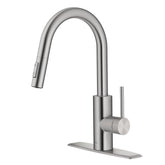 Kraus Oletto pull-down close-up shows spot-free stainless finish and modern lines for a clean kitchen