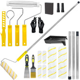 Krbnk 18-piece paint roller kit featuring extension pole and handles for ceiling work