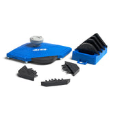 Kreg PRS1000 corner guide enables precise cabinet corner routing.