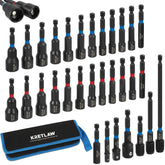 KRETLAW nut driver set with magnetic bit holder for secure fastening.