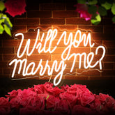KSCKXGG Will You Marry Me neon sign backdrop creates romantic proposal lighting