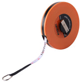KSEIBI 302940 closed reel tape measure showing 165 ft scale for outdoor land measurement.