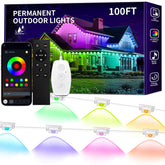 KSIPZE 100ft outdoor lights on eaves for durable year-round illumination