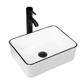KSWIN modern rectangle sink with black edge enhances small bathrooms