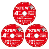 KTEM diamond cut-off wheel 4-1/2 inch with 7/8 inch arbor for precise metal cuts.