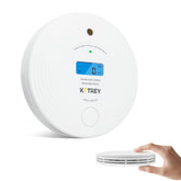 Kttrey smoke and CO detector front view shows compact home safety device