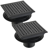Kuaisailsk 6-inch square drain kit with removable hair filter for easy cleaning.