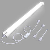 KUKUMAO utility LED shop light with plug, 4ft fixture for garage illumination.
