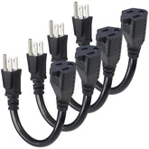 KUNCAN short power extension cord 6 inch for tight spaces and outlet access.