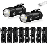 KunHe 10-pack USB-C rechargeable flashlights ready for portable on-the-go lighting.