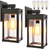 Kuniwa solar wall lights outdoor panel LED provide bright, energy-efficient porch illumination.