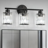 Kvhiiw crystal bathroom light with triangle shade brightens mirrors with crystal elegance.