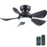 Kviflon 32in modern flush-mount fan with light, ideal for bedrooms.