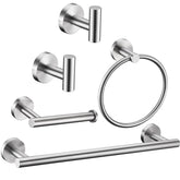 Kwanicas brushed nickel towel bar 16-inch enhances bathroom organization and style.