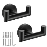 Kwanicas matte black towel hook wall mount keeps towels organized.