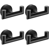 Kwanicas towel hooks in matte black wall-mount design keep towels neatly within reach.