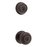 Kwikset 690 Cove keyed entry knob in Venetian Bronze showing timeless colonial style.