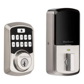Kwikset Aura front view with Bluetooth keypad for convenient keyless entry.