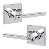 Kwikset Casey privacy lever in polished chrome for interior doors