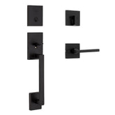 Kwikset San Clemente front door lock exterior with keyed deadbolt for secure entry.