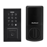 Kwikset SmartCode 270 front door lock in matte black with keyless entry for secure access.