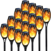 KYEKIO solar flame torch light with dancing flame for safe outdoor ambiance