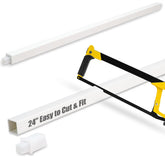 KYQEE 24-inch towel bar being cut to fit vintage ceramic holder