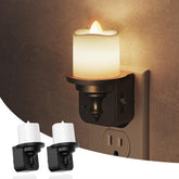 L LOHAS LED candle night light dual-pack plugged in for cozy hallway lighting