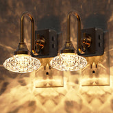 L LOHAS LED night light with diamond shade and copper frame for elegant decor