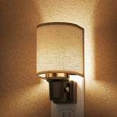L LOHAS LED night light with fabric shade for warm ambient glow