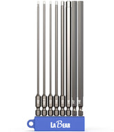 LABEAR 8pc hex bit set in blue case with metric sizes for precise fastening.