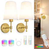 Laiebri battery wall sconce with gold finish and magnetic bulbs for wireless ambiance.