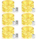 Lakumu 6-pack 100-LED fairy lights on a 33ft strand with timer for easy setup
