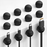 Lamicall 12-pack magnetic cord organizers on a clean desk reduce clutter.