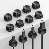 Lamicall cord organizer clip demonstrating one-handed cable access on a desk